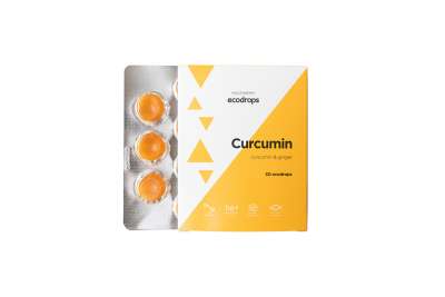 Карамель леденцовая Healthberry Ecodrops Curcumin, 30 шт
